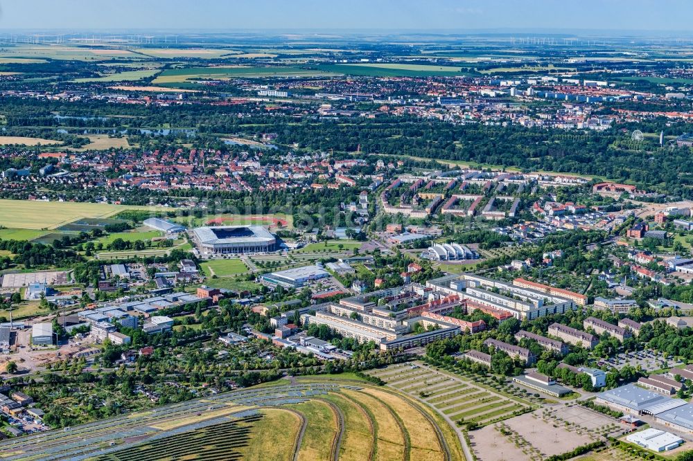 Magdeburg von oben - Siedlungsgebiet Brückfeld in Magdeburg im Bundesland Sachsen-Anhalt, Deutschland