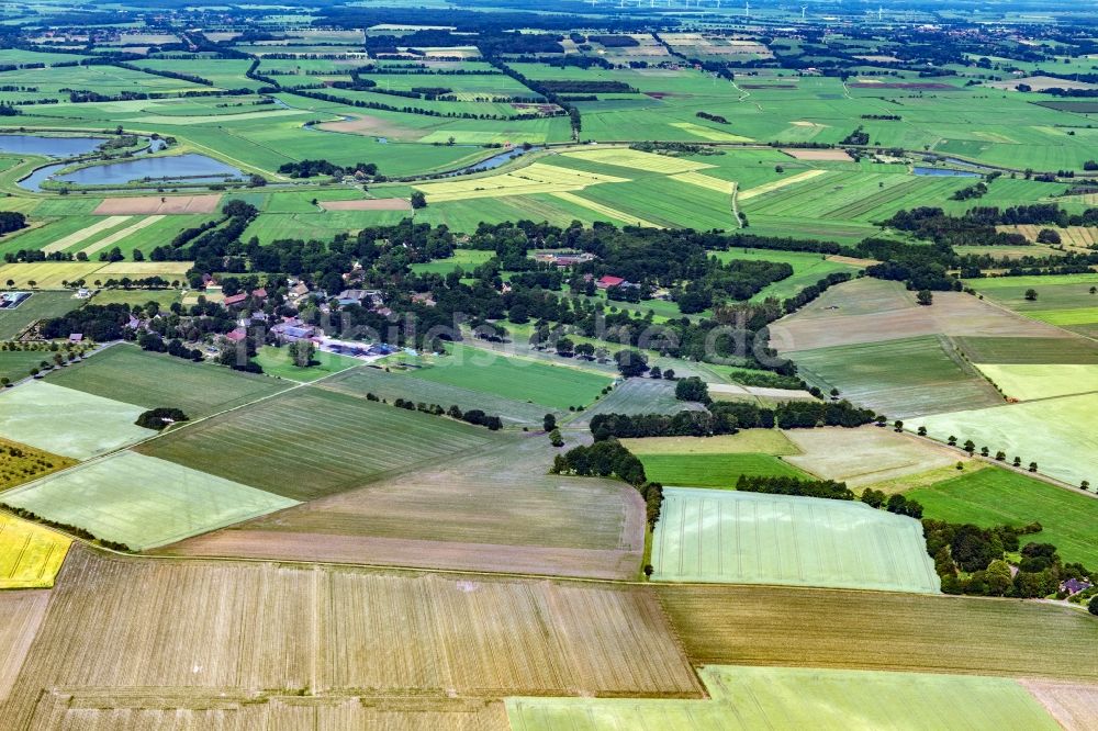 Kranenburg von oben - Siedlungsgebiet Brobergen an der Oste in Kranenburg Landkreis Stade im Bundesland Niedersachsen, Deutschland