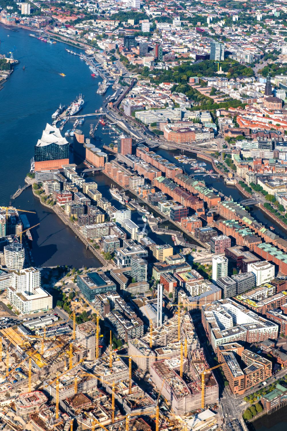 Luftaufnahme Hamburg - Siedlungsgebiet der Hafencity in Hamburg, Deutschland