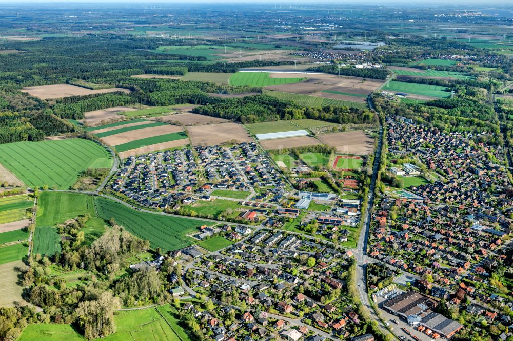 Horneburg von oben - Siedlungsgebiet in Horneburg im Bundesland Niedersachsen, Deutschland