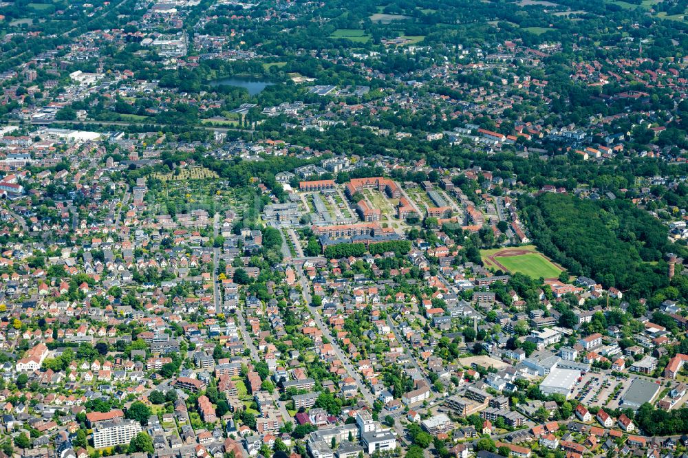 Oldenburg aus der Vogelperspektive: Siedlungsgebiet Neu-Donnerschwee des ehemaliegen Kasernengeländes in Oldenburg im Bundesland Niedersachsen, Deutschland