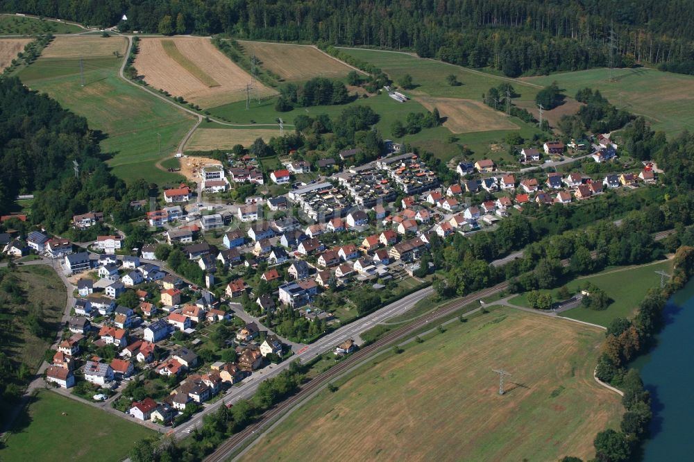 Rheinfelden (Baden) aus der Vogelperspektive: Siedlungsgebiet und Ortsteil Beuggen in Rheinfelden (Baden) im Bundesland Baden-Württemberg, Deutschland