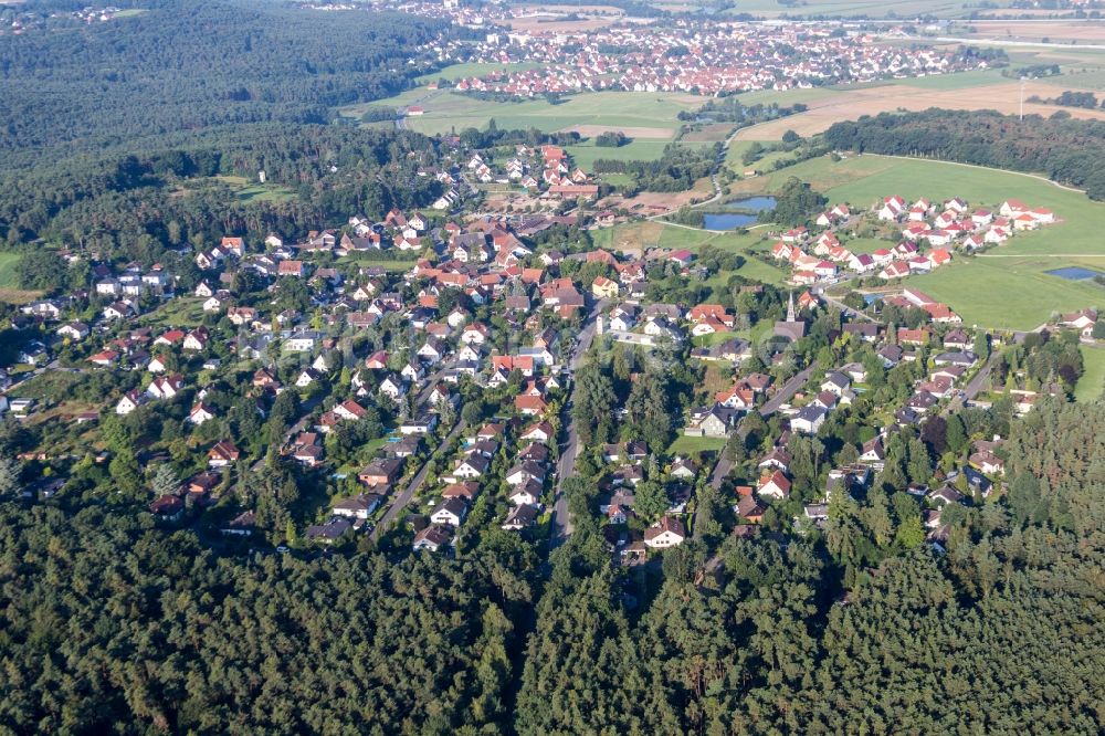 Luftbild Langensendelbach - Siedlungsgebiet im Ortsteil Bräuningshof in Langensendelbach im Bundesland Bayern, Deutschland