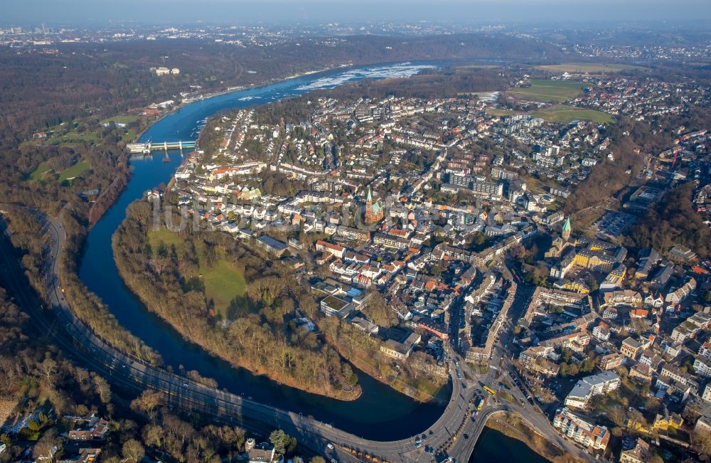 Essen von oben - Siedlungsgebiet im Ortsteil Werden in Essen im Bundesland Nordrhein-Westfalen