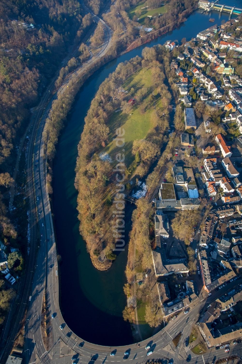 Essen aus der Vogelperspektive: Siedlungsgebiet im Ortsteil Werden in Essen im Bundesland Nordrhein-Westfalen