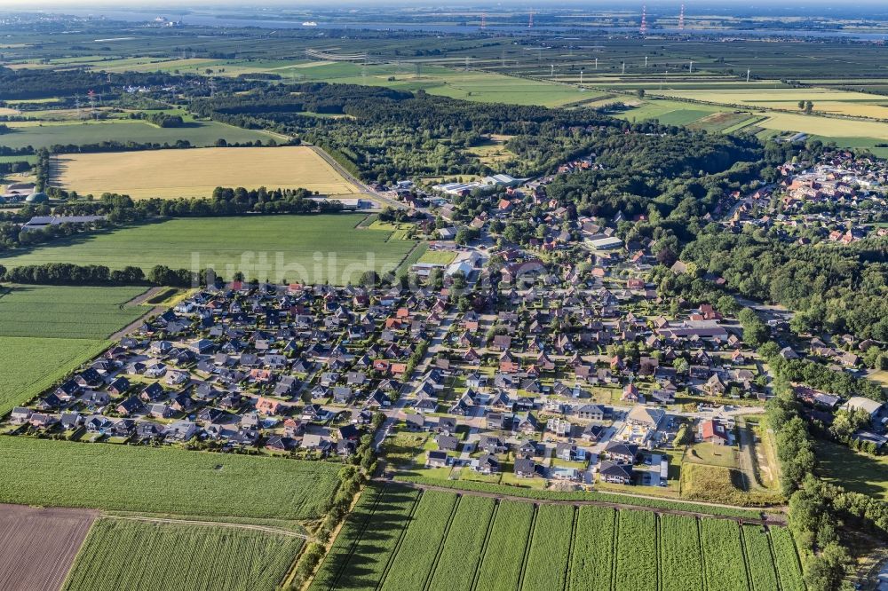 Luftaufnahme Dollern - Siedlungsgebiet Rüstjer Weg in Dollern im Bundesland Niedersachsen, Deutschland