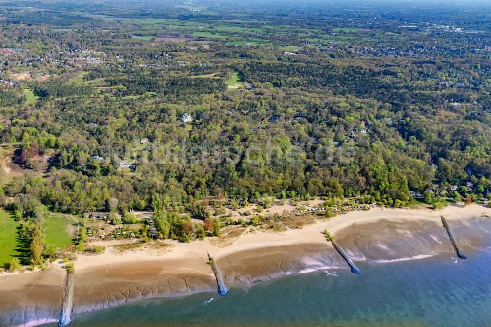 Hamburg aus der Vogelperspektive: Siedlungsgebiet am Ufer der Elbe im Ortsteil Blankenese in Hamburg, Deutschland