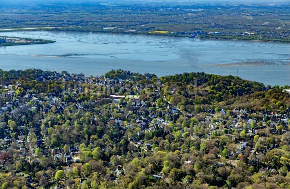 Hamburg von oben - Siedlungsgebiet am Ufer der Elbe im Ortsteil Blankenese in Hamburg, Deutschland