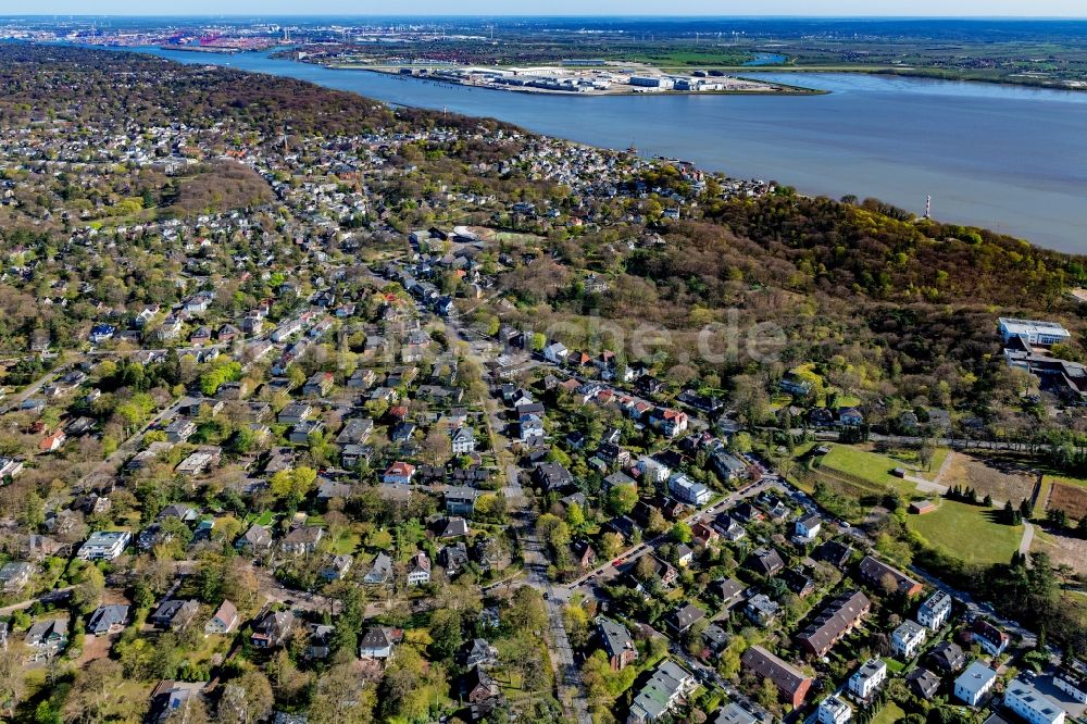 Luftbild Hamburg - Siedlungsgebiet am Ufer der Elbe im Ortsteil Blankenese in Hamburg, Deutschland