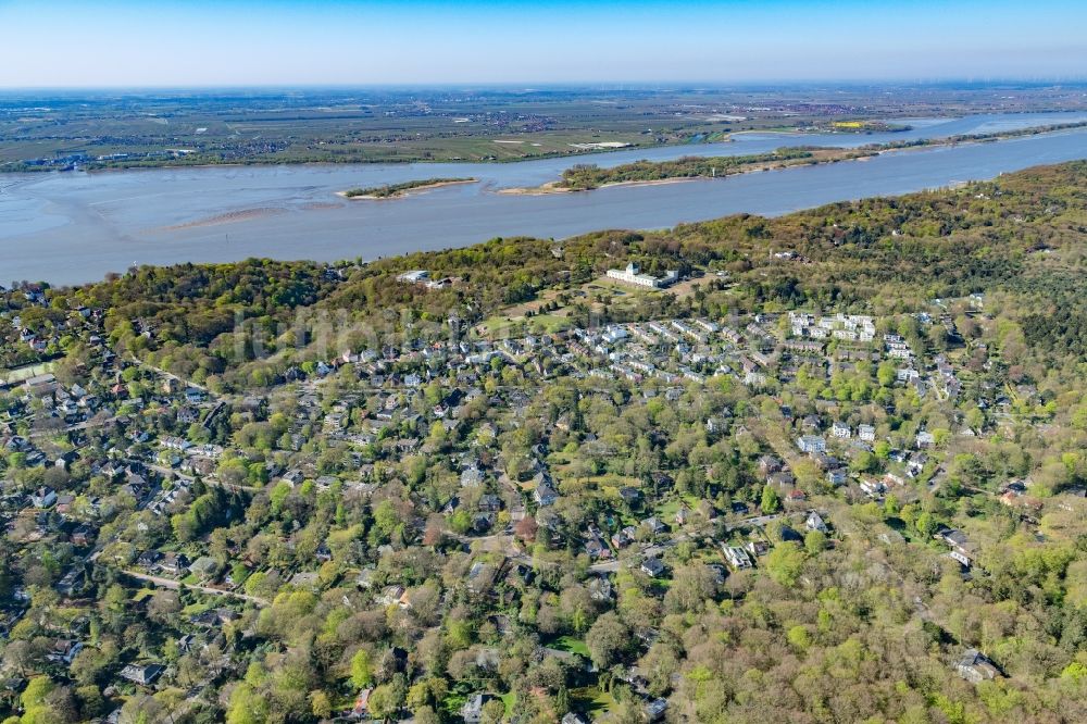 Hamburg von oben - Siedlungsgebiet am Ufer der Elbe im Ortsteil Blankenese in Hamburg, Deutschland