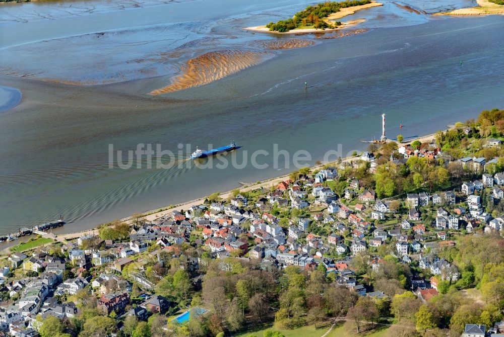 Luftaufnahme Hamburg - Siedlungsgebiet am Ufer der Elbe im Ortsteil Blankenese in Hamburg, Deutschland