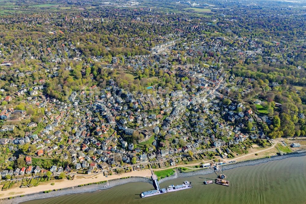 Hamburg von oben - Siedlungsgebiet am Ufer der Elbe im Ortsteil Blankenese in Hamburg, Deutschland