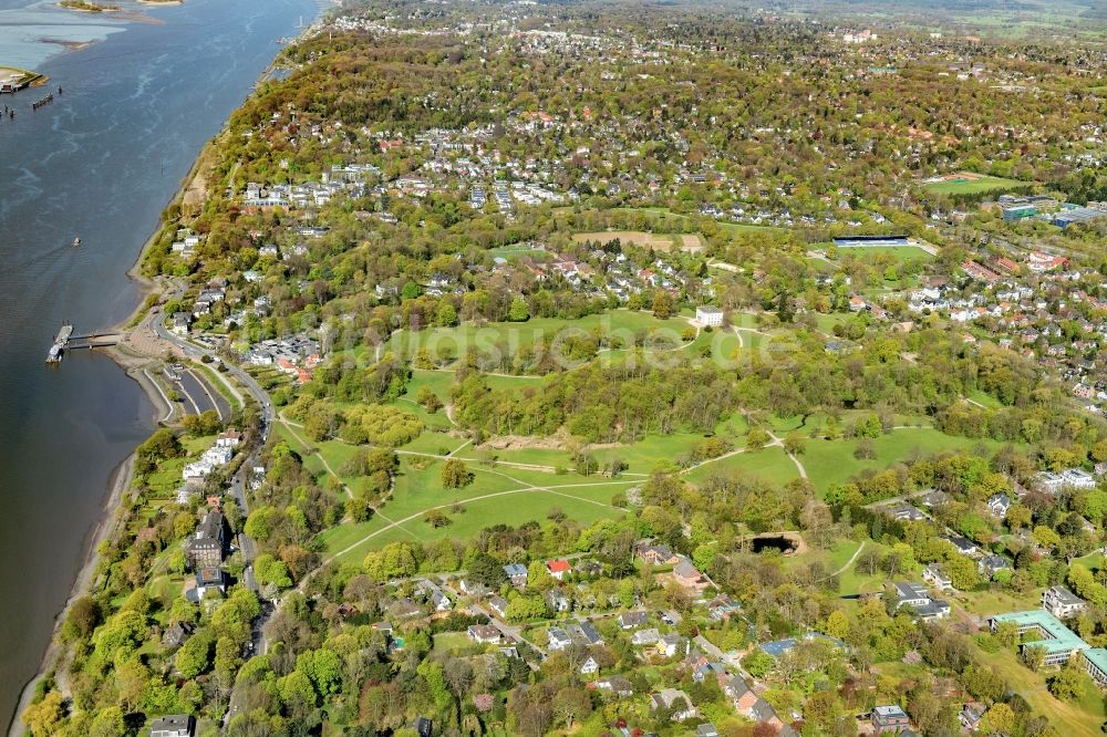 Luftbild Hamburg - Siedlungsgebiet am Ufer der Elbe im Ortsteil Blankenese in Hamburg, Deutschland