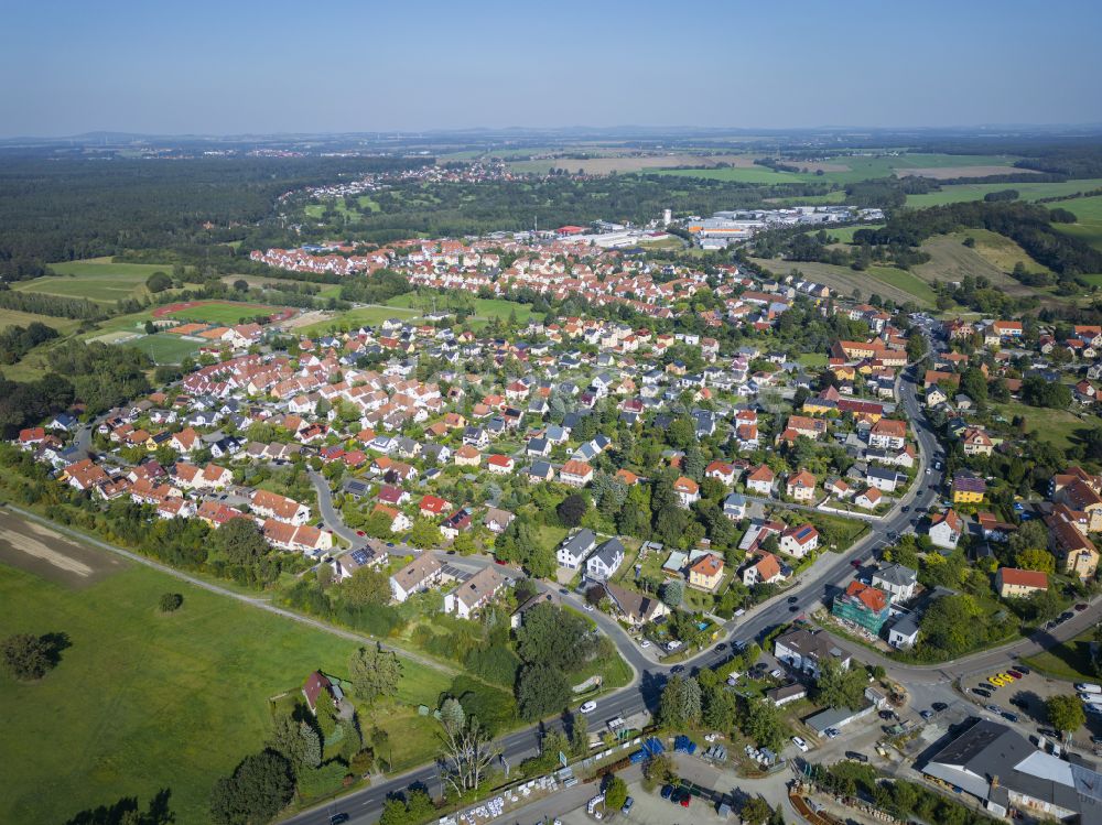 Dresden aus der Vogelperspektive: Siedlungsgebiet Weißig in Dresden im Bundesland Sachsen, Deutschland