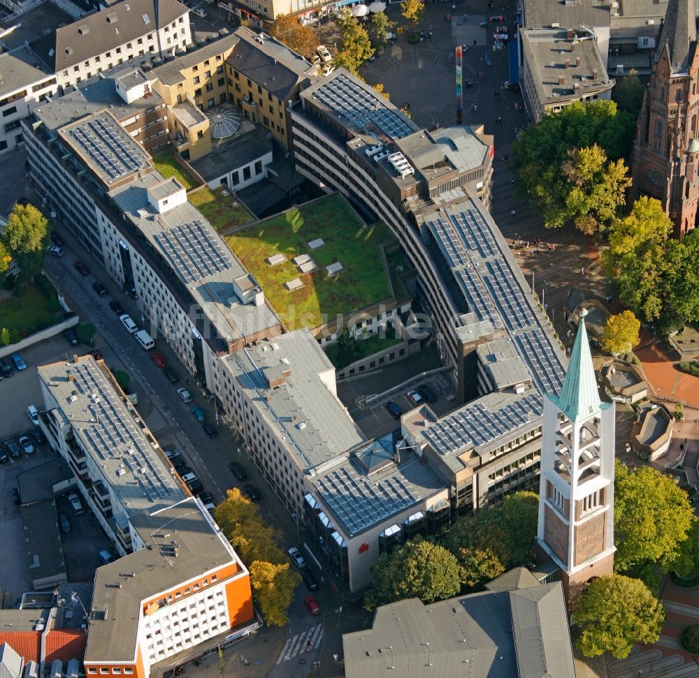 Gelsenkirchen von oben - Sitz der Sparkasse Gelsenkirchen im Bundesland Nordrhein-Westfalen