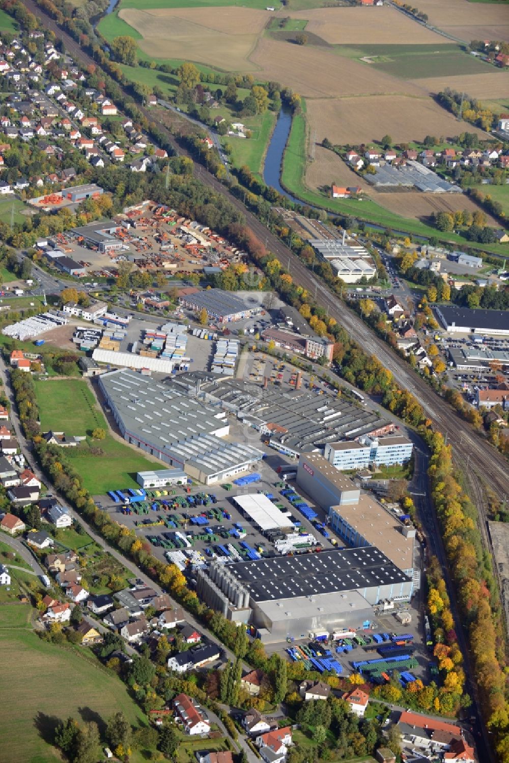 Luftaufnahme Herford - Sitz des Unternehmens SULO Umwelttechnik GmbH in Herfordim Bundesland