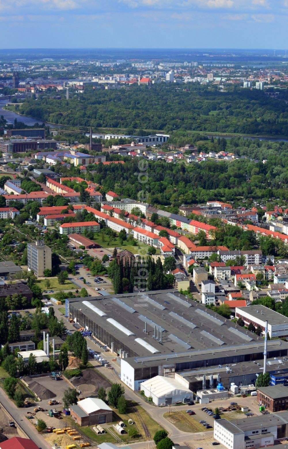 Luftbild Magdeburg - SKL Motor Service GmbH in Magdeburg im Bundesland Sachsen-Anhalt