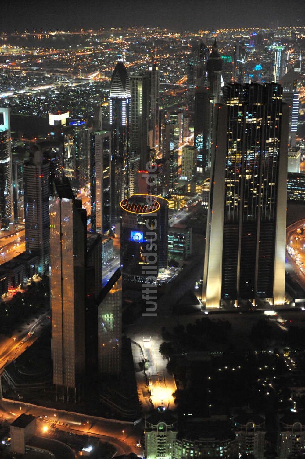 Luftaufnahme DUBAI / DUBAYY - Skyline des Dubai an der Sheikh Zayed Road