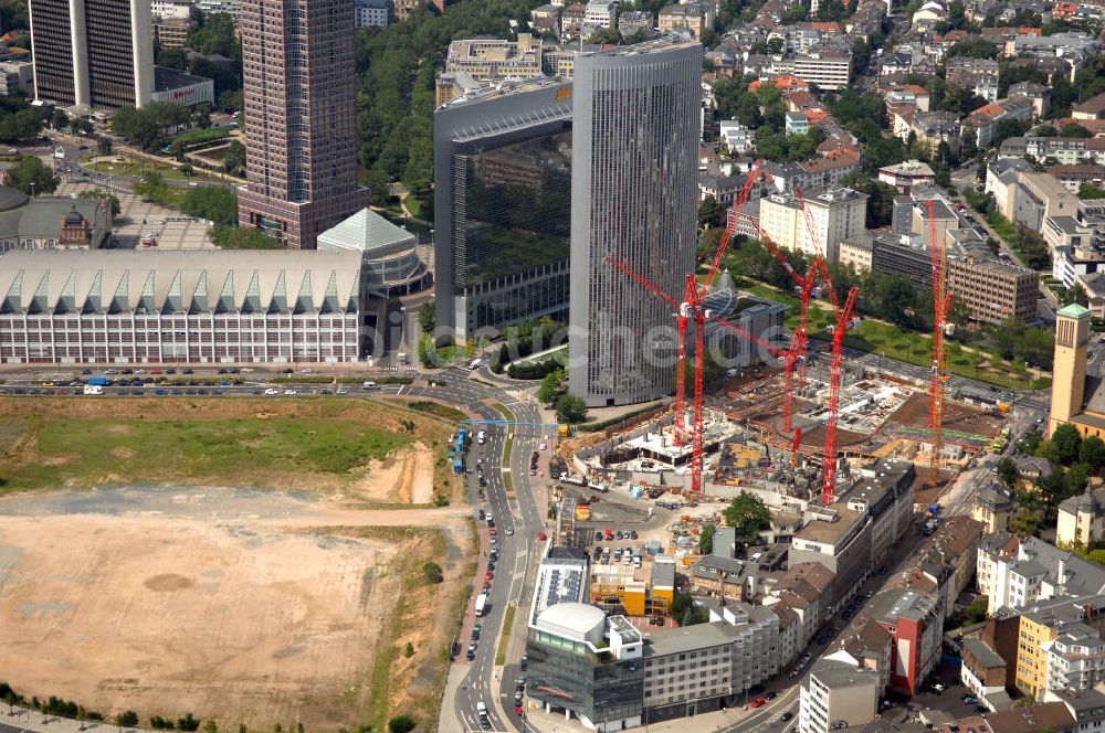 Luftaufnahme Frankfurt am Main - Skyline Plaza-Gelände und Baustelle Tower 185 in Frankfurt am Main