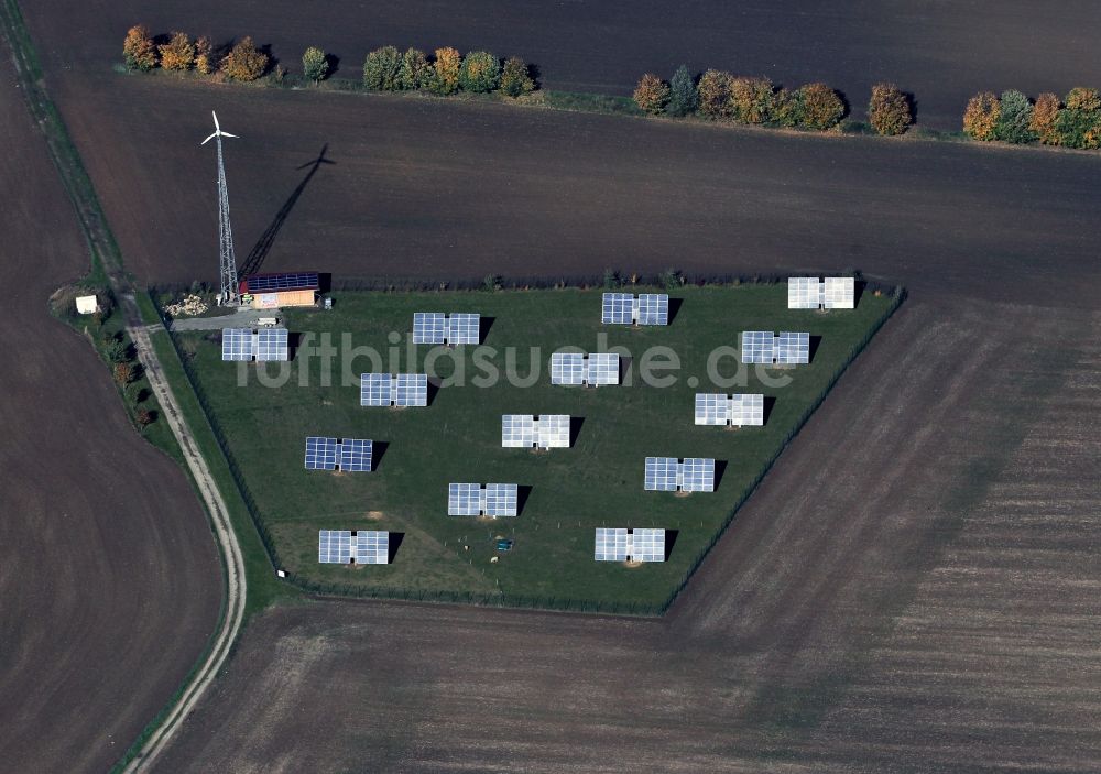 Magdala von oben - Solaranlage bei Magdala / Ottstedt zur Energieerzeugung in Thüringen