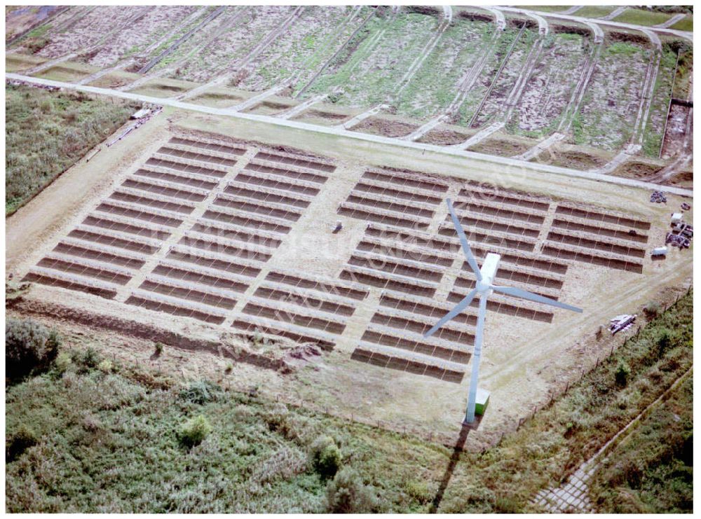 Ribnitz-Damgarten / Mecklenburg Vorpommern von oben - Solaranlage der Stadtwerke Ribnitz-Damgarten GmbH (03821) 8933-0 Körkwitzer Weg 9 18311 Ribnitz-Damgarten