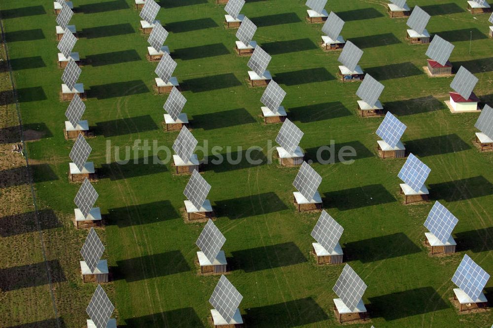 BALLSTÄDT aus der Vogelperspektive: Solarfelder der Solarparc Aktiengesellschaft südlich von Ballstädt in Thüringen