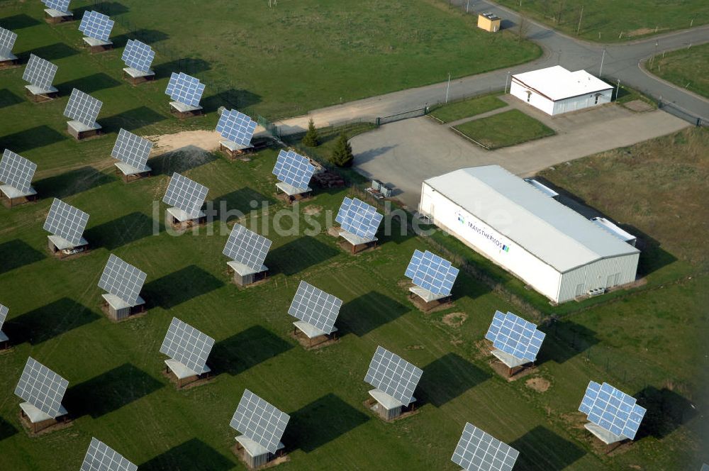 BALLSTÄDT aus der Vogelperspektive: Solarfelder der Solarparc Aktiengesellschaft südlich von Ballstädt in Thüringen