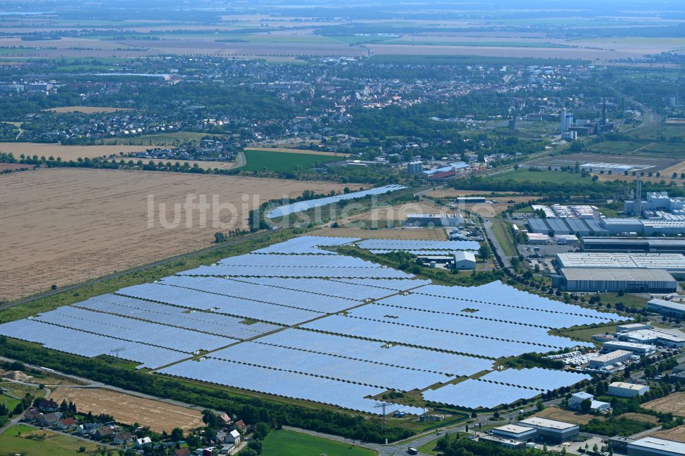 Luftbild Delitzsch - Solarkraftwerk und Photovoltaik- Anlagen in Delitzsch im Bundesland Sachsen, Deutschland