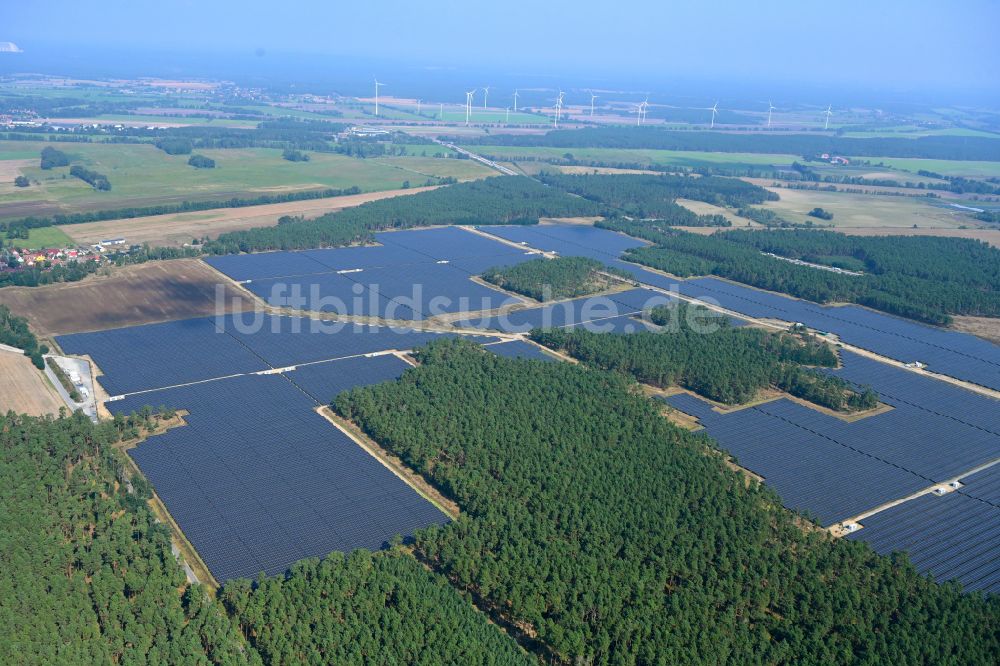 Luftaufnahme Schiebsdorf - Solarkraftwerk und Photovoltaik- Anlagen in Schiebsdorf im Bundesland Brandenburg, Deutschland