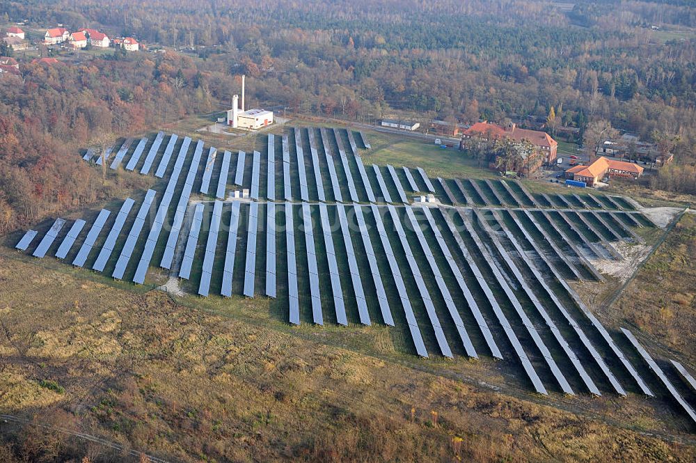 Laubusch von oben - Solarkraftwerk der Solarwerk Laubusch GmbH in Sachsen