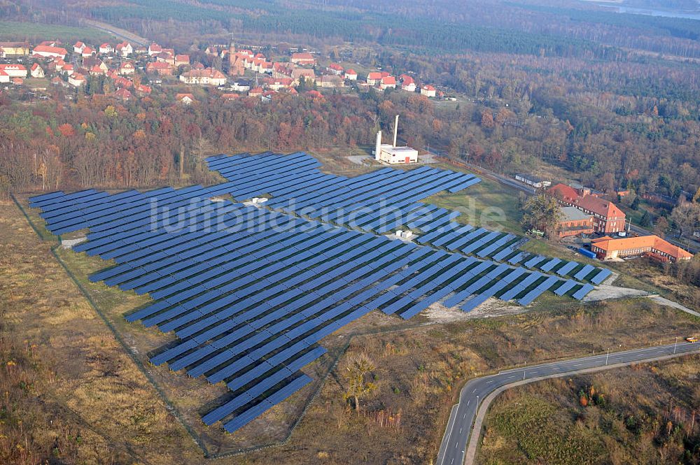 Laubusch aus der Vogelperspektive: Solarkraftwerk der Solarwerk Laubusch GmbH in Sachsen