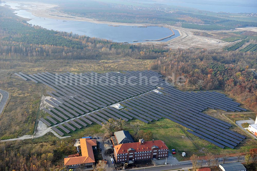 Laubusch von oben - Solarkraftwerk der Solarwerk Laubusch GmbH in Sachsen