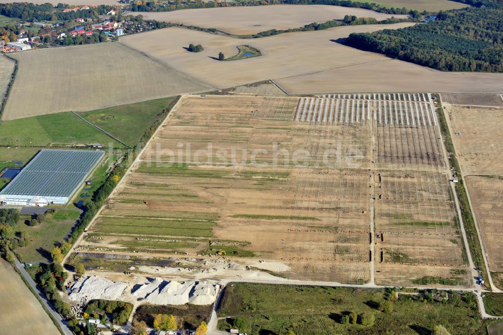 Ahrensfelde OT Eiche von oben - Solarpark Ahrensfelde OT Eiche