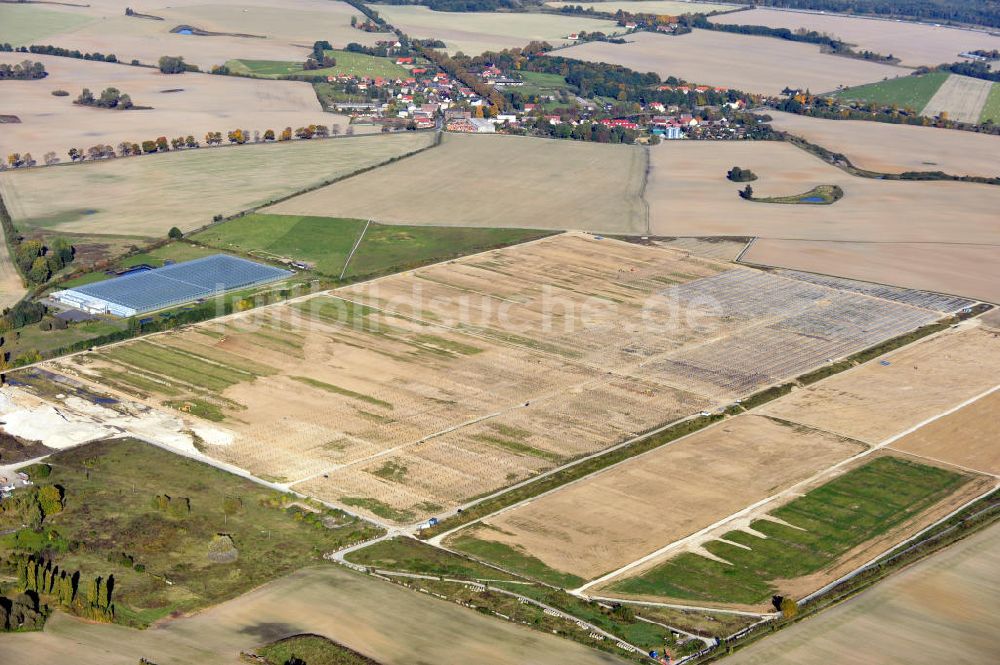 Luftaufnahme Ahrensfelde OT Eiche - Solarpark Ahrensfelde OT Eiche