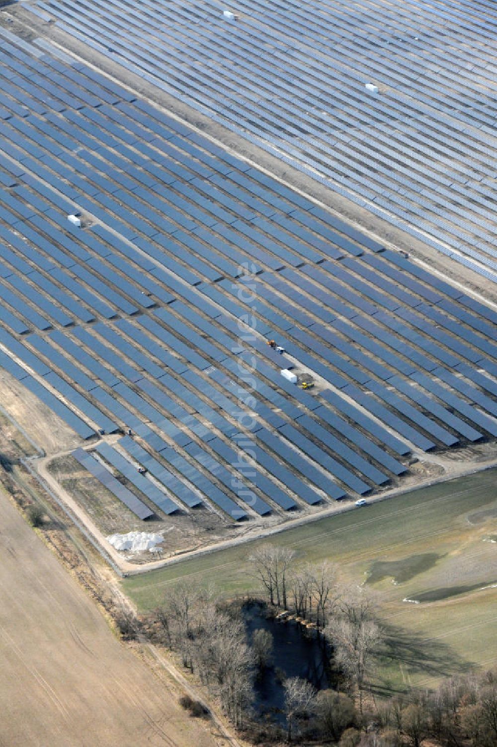 Ahrensfelde OT Eiche von oben - Solarpark Ahrensfelde OT Eiche