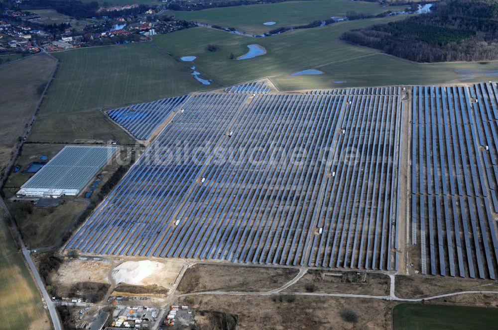 Ahrensfelde OT Eiche von oben - Solarpark Ahrensfelde OT Eiche