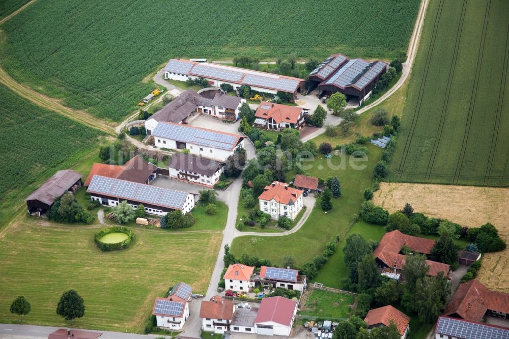 Gangkofen von oben - Solarpark bzw. Solarkraftwerk von Huber Solar GmbH im Ortsteil Blankenöd in Gangkofen im Bundesland Bayern, Deutschland