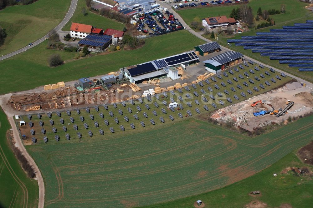 Luftaufnahme Murg - Solarpark bzw. Solarkraftwerk in Ortsteil Hänner von Murg im Bundesland Baden-Württemberg, Deutschland