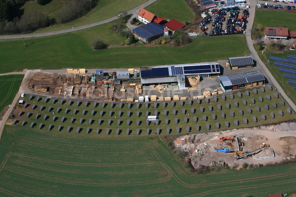 Murg von oben - Solarpark bzw. Solarkraftwerk in Ortsteil Hänner von Murg im Bundesland Baden-Württemberg, Deutschland