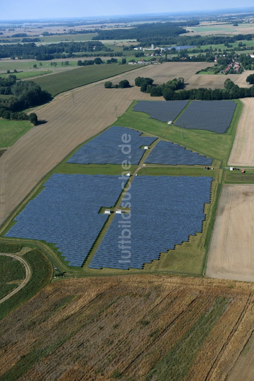 Otterwisch von oben - Solarpark bzw. Solarkraftwerk in Otterwisch im Bundesland Sachsen