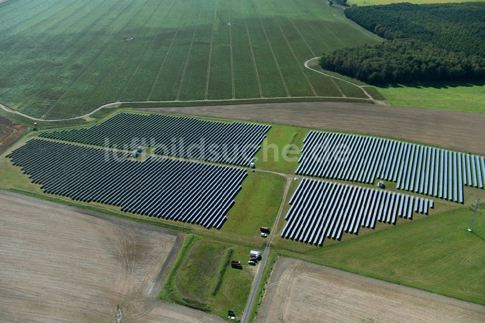 Luftaufnahme Otterwisch - Solarpark bzw. Solarkraftwerk in Otterwisch im Bundesland Sachsen