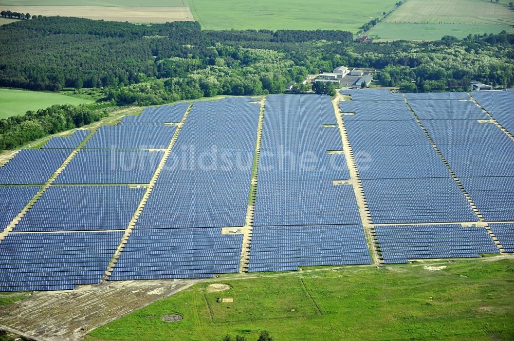 Fürstenwalde / Spree von oben - Solarpark Fürstenwalde im Bundesland Brandenburg