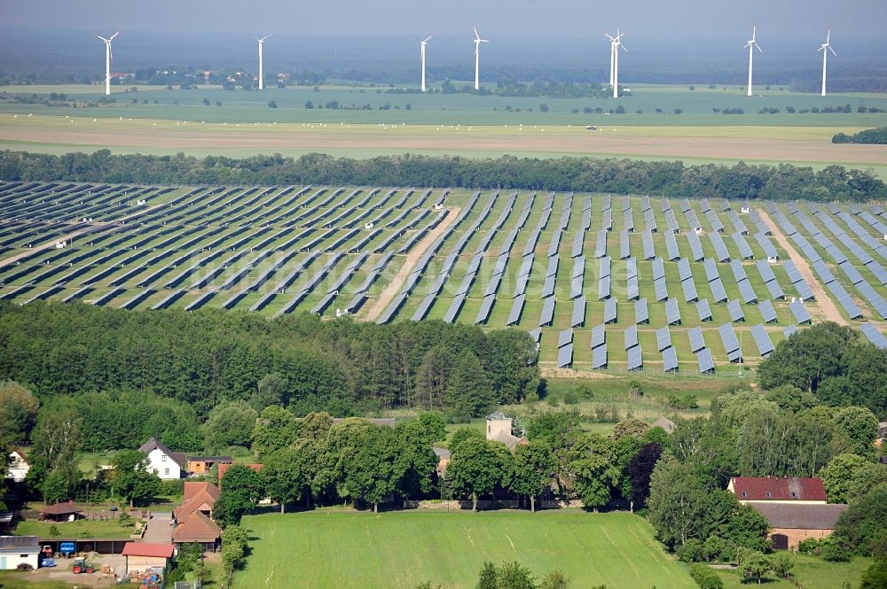 Luftaufnahme Fürstenwalde / Spree - Solarpark Fürstenwalde im Bundesland Brandenburg