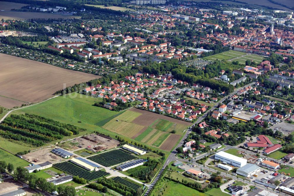 Bad Langensalza von oben - Solarpark Am Katzenstieg in Bad Langensalza, Thüringen