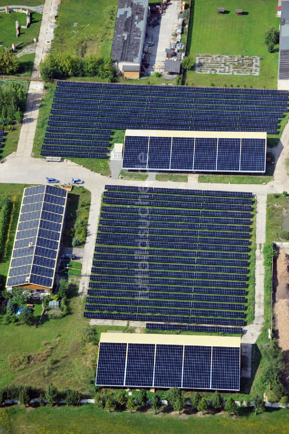 Bad Langensalza von oben - Solarpark Am Katzenstieg in Bad Langensalza, Thüringen