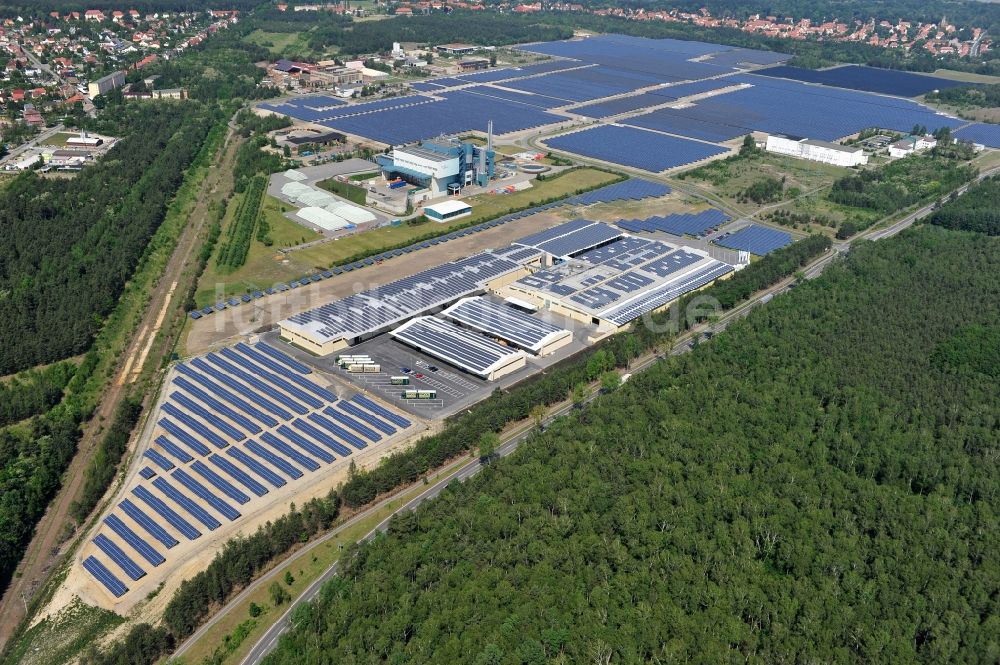 Lauta von oben - Solarpark Lauta in Sachsen