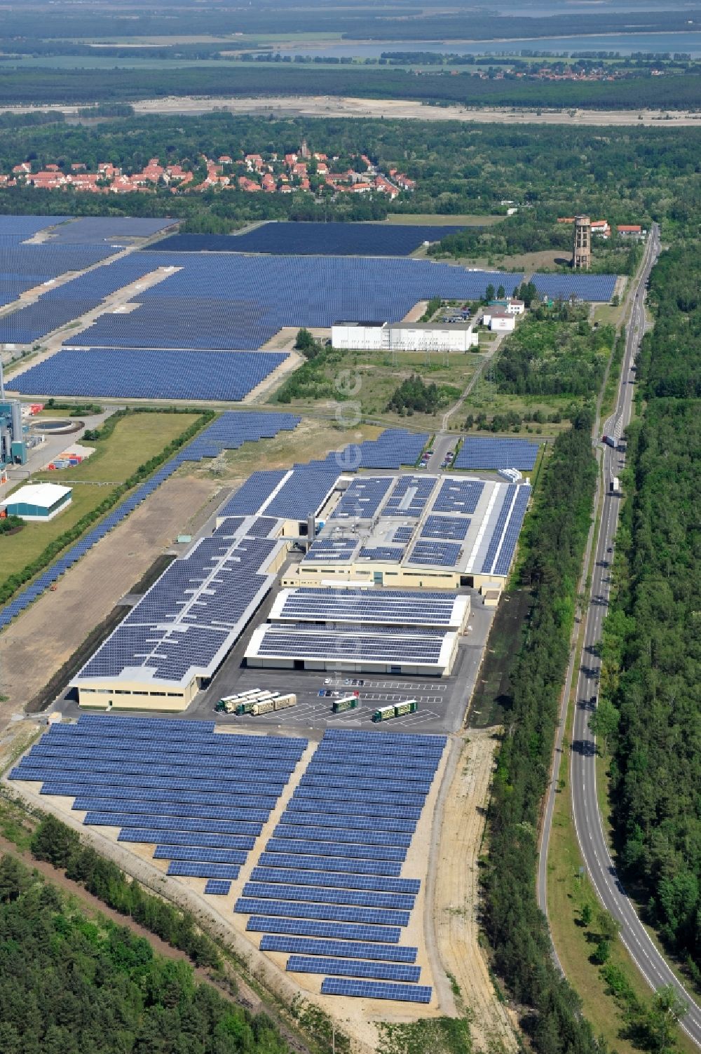 Lauta von oben - Solarpark Lauta in Sachsen