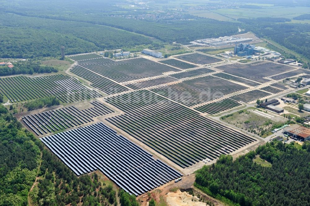 Lauta von oben - Solarpark Lauta in Sachsen