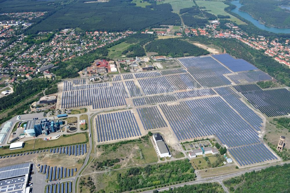 Lauta von oben - Solarpark Lauta in Sachsen