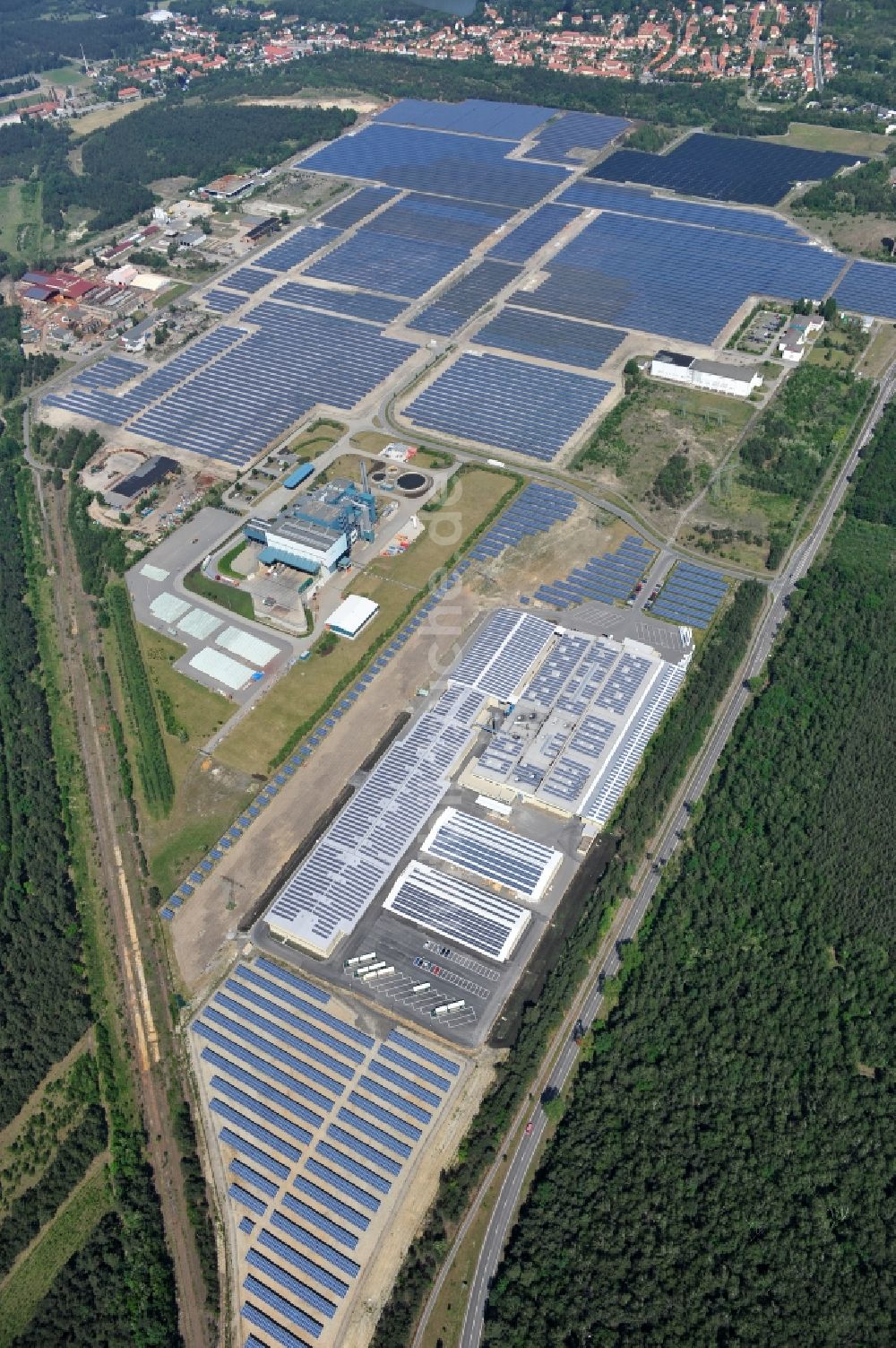 Luftaufnahme Lauta - Solarpark Lauta in Sachsen